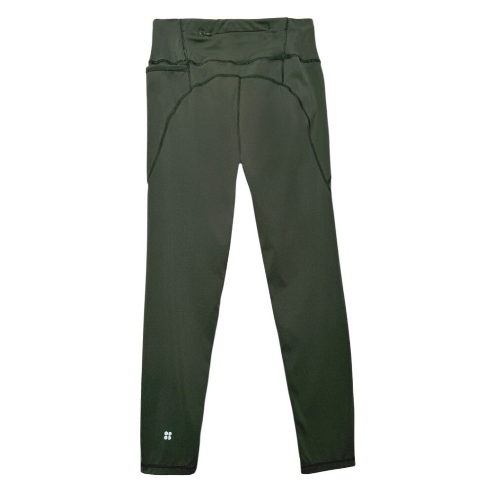 SWEATY BETTY POWER 7/8 WORKOUT LEGGINGS POCKETS GREEN GYM ATHLETE MED - Picture 4 of 7